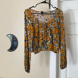 Floral Crop Blouse - Large